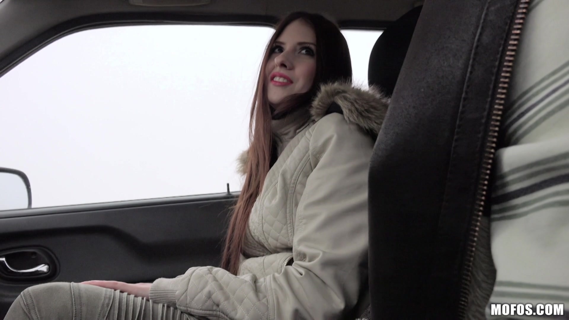Mofos 'Hitchhiker Gives Blowjob In Car' starring Rebecca Volpetti (Photo 80)